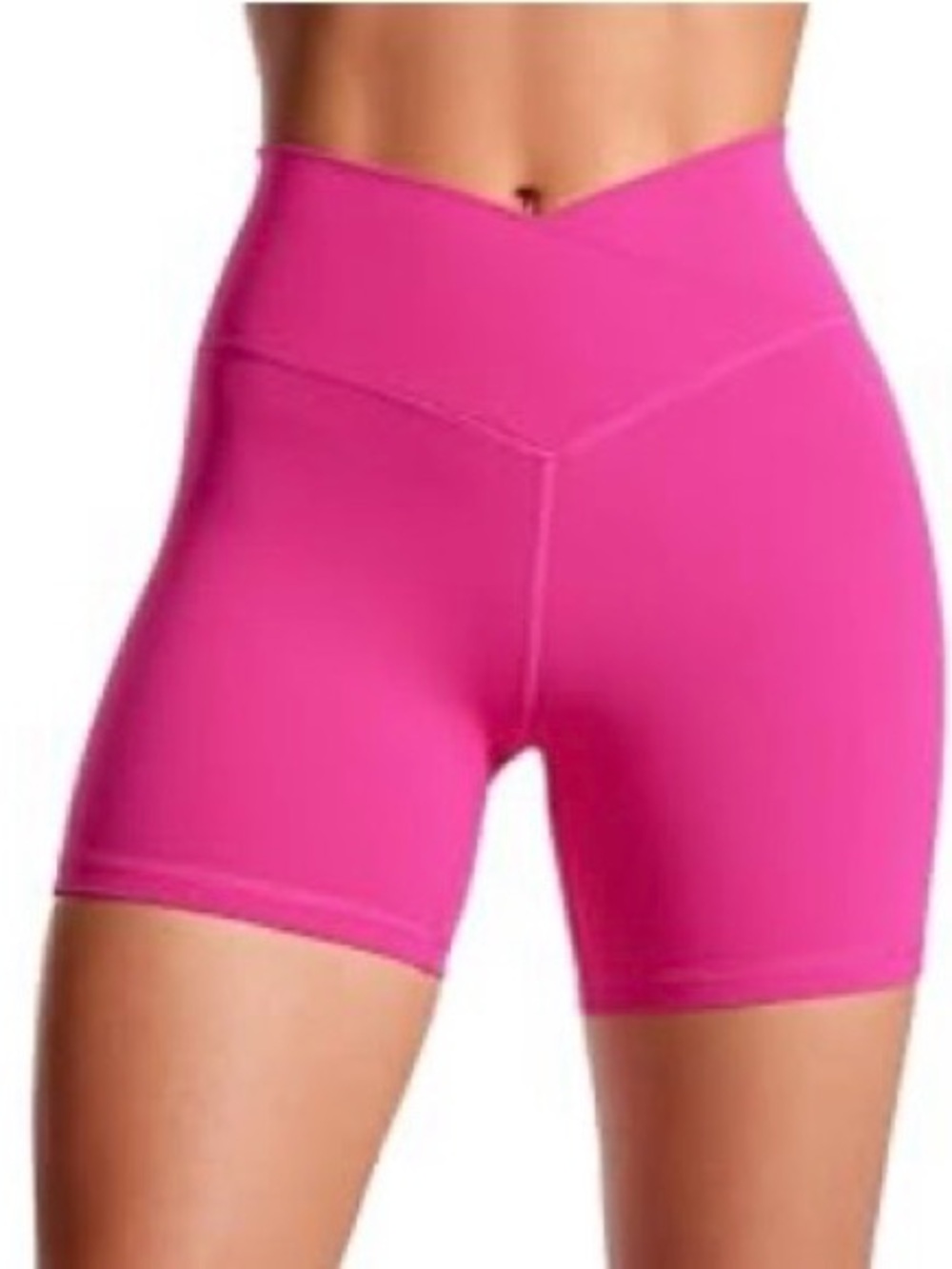 NWOT CRZ YOGA Crossover Biker Shorts 5" in Pink